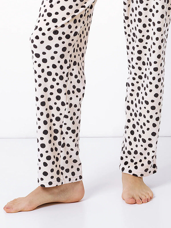 Aruelle ilga šilta pižama "Gianna Cream - Black Velour"
