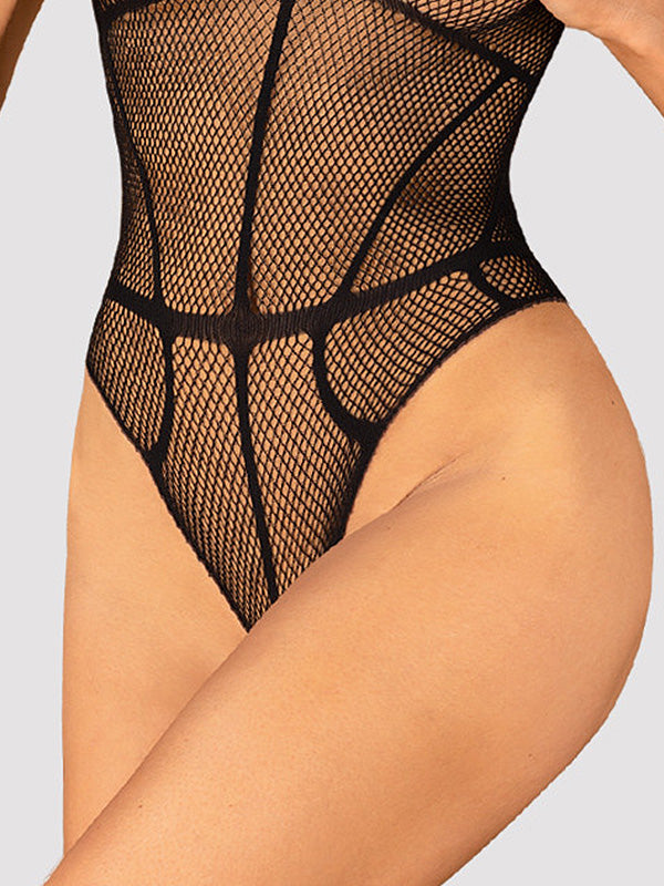 Obsessive atviras tinklinis triko "Berta Black"