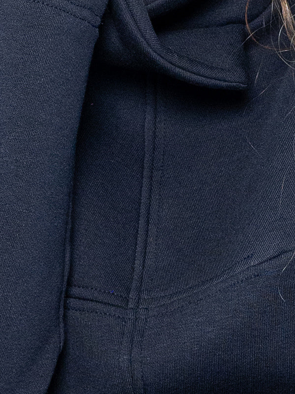 Lega ilga medvilninė suknelė su pūkeliu iš vidaus "Trisha Navy"