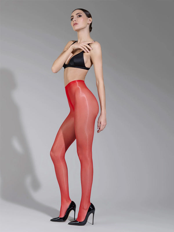 Maison Close lazeriu kirpto juosmens pėdkelnės "Les Coquetteries 10 Den Red"