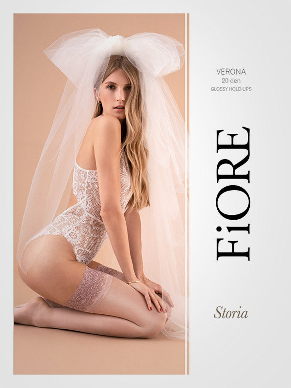Fiore blizgios premium prilipinamos kojinės "Verona 20 Den Poudre"