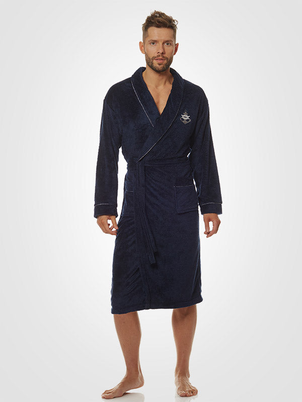 L&L vyriškas chalatas "Marine Dark Blue"