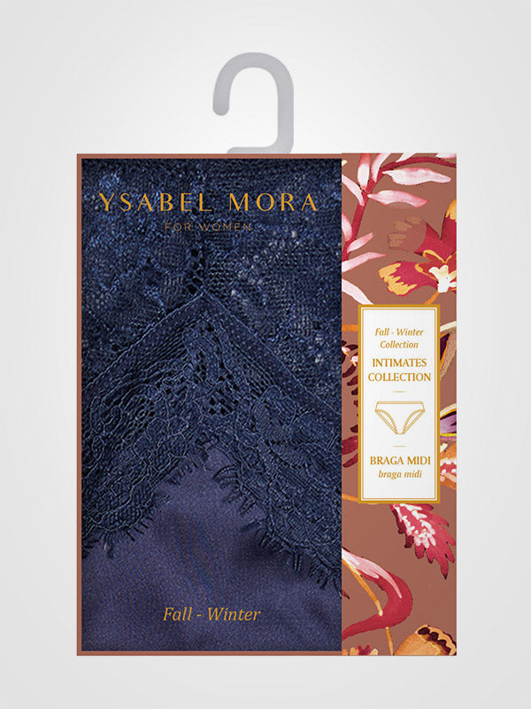Ysabel Mora kelnaitės su nėriniais "Cornelia Midi Dark Blue"