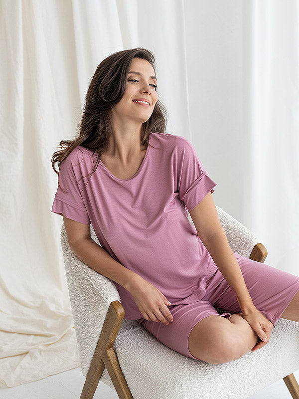 Lega trumpa viskozinė pižama "Radmila Dusty Pink"