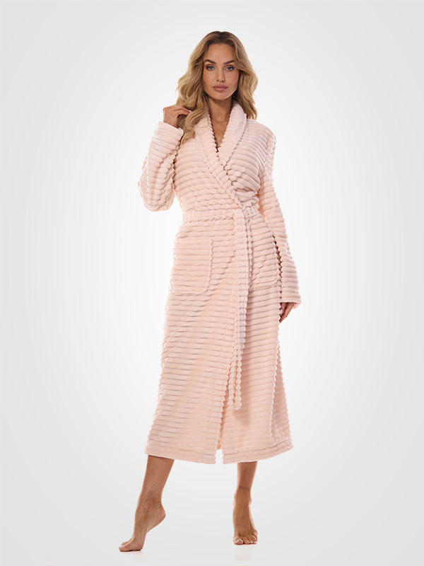 L&L ilgas raštuotas chalatas "Ritta Pink"