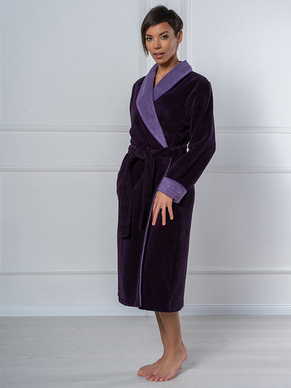 Belmanetti dvisluoksnis chalatas su bambuko pluoštu "Luzern 2 Purple Velour"