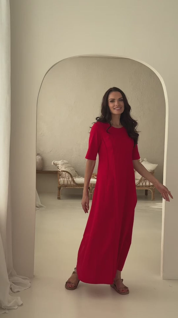 ilga lininė suknelė