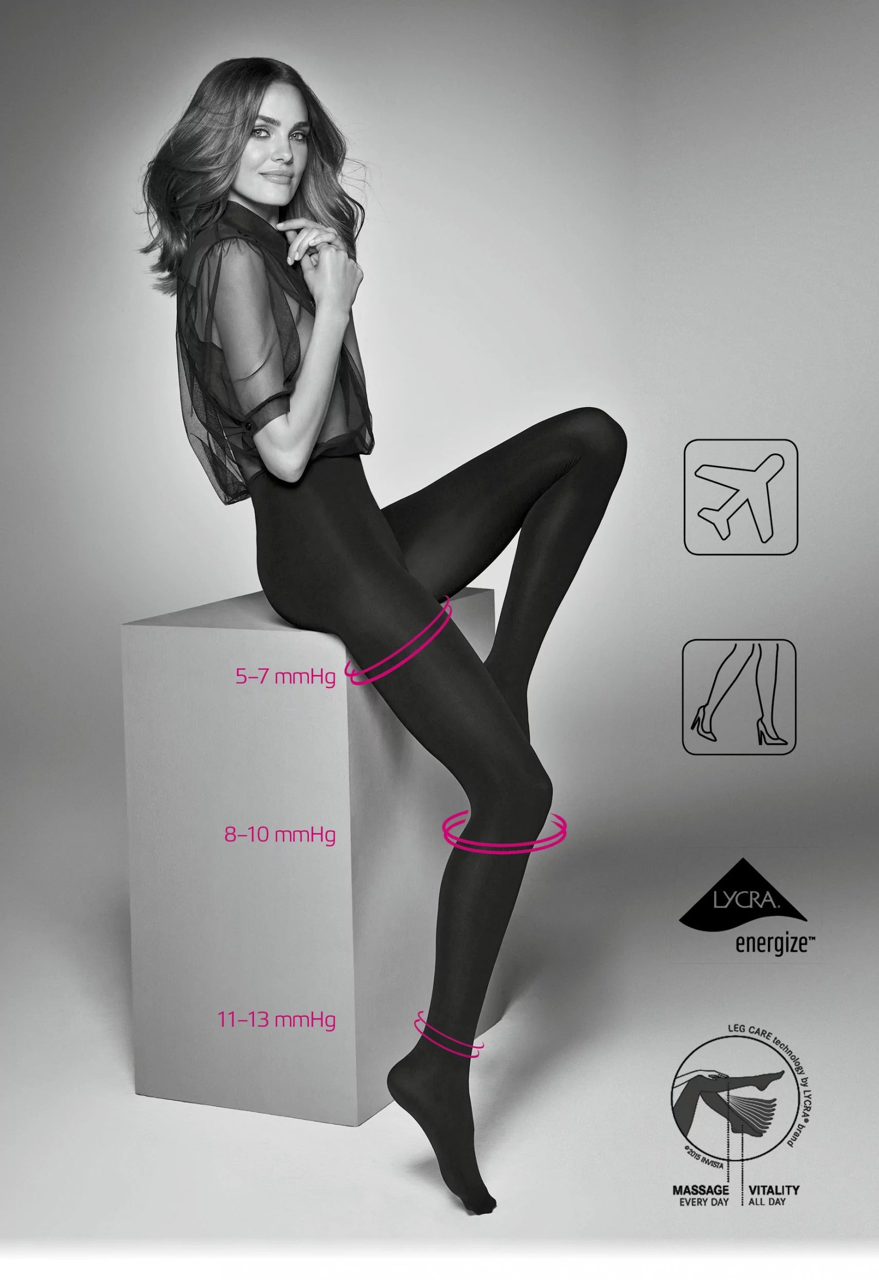 Veneziana Compression Tights Strong Press 40 Den Black